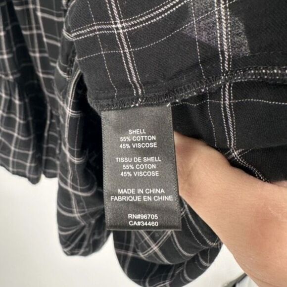 Rebecca Taylor La Vie Gingham Plaid Shirt Dress Button Down Black Ruffle Size XS - Picture 7 of 11